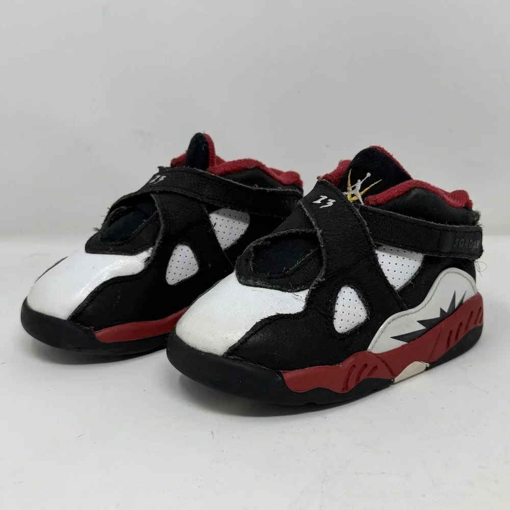 Nike Air Jordan 8 Retro DO8732-601 Toddler Size 7C Shoes 'Paprika' Black White